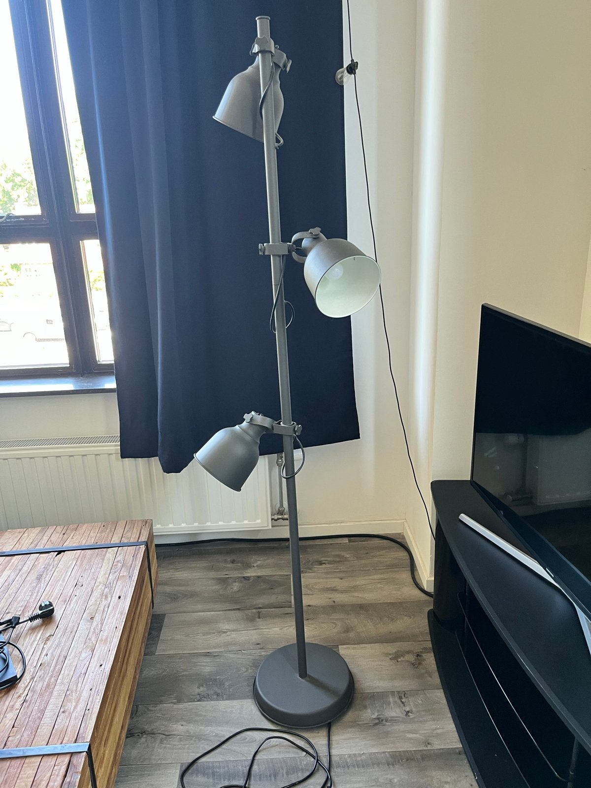 Hektar staande lamp met 3 spots, Ophalen, Gebruikt, E14 (klein), Metaal