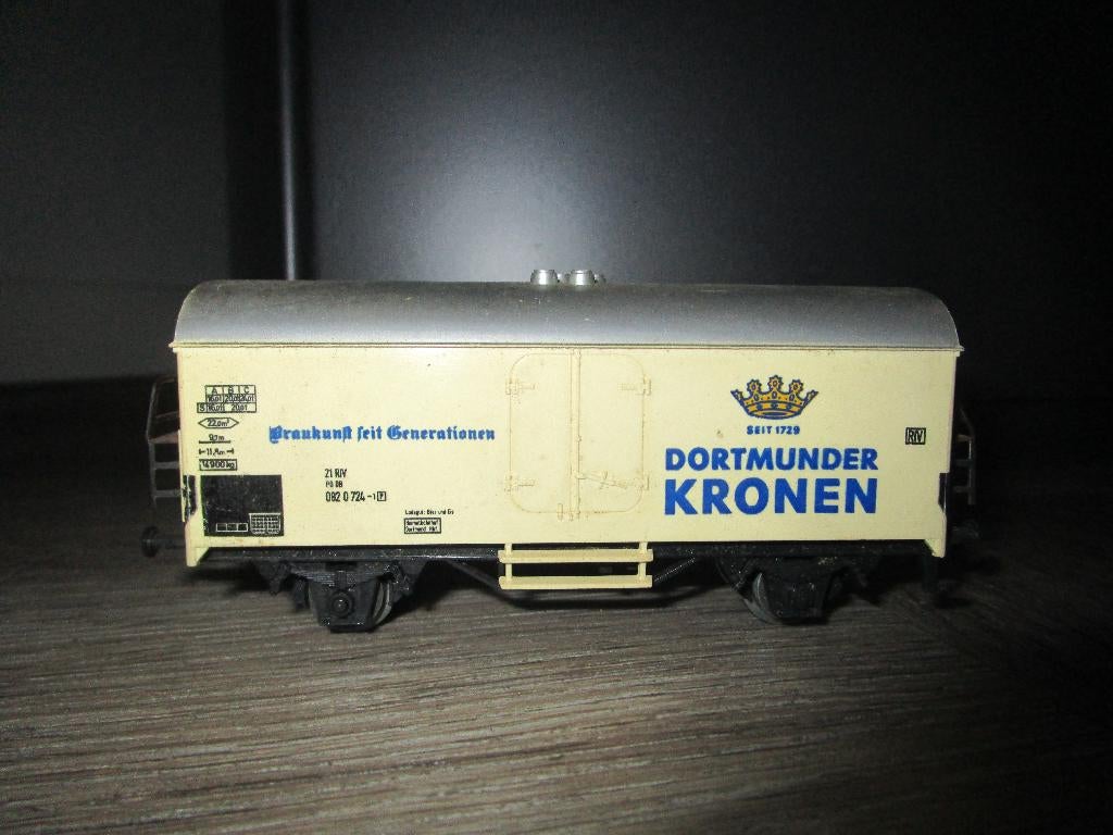 Marklin 4416 gesloten goederenwagen dortmunder kronen., Wisselstroom, Gebruikt, Wagon, Ophalen of Verzenden