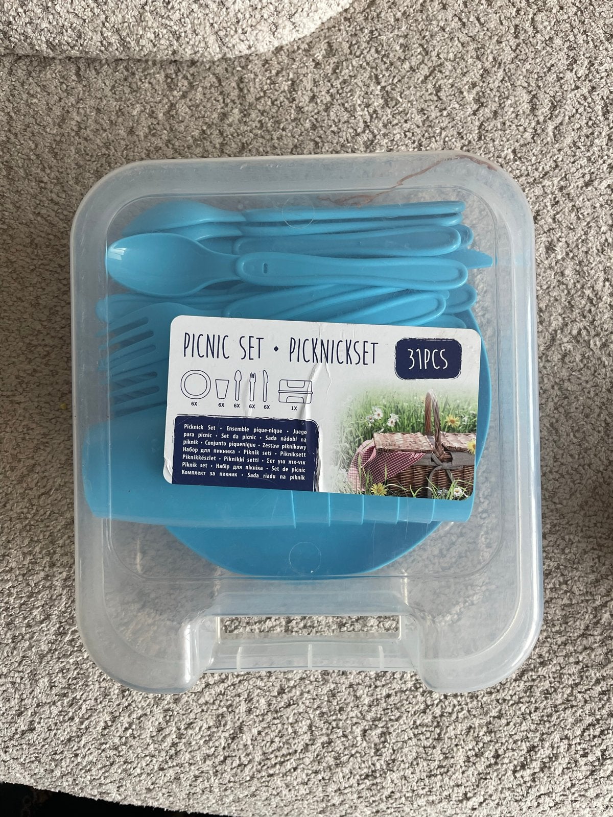 Picknickset 31-delig - Ideaal voor buiten, Kunststof, Nieuw, Ophalen of Verzenden, Overige merken