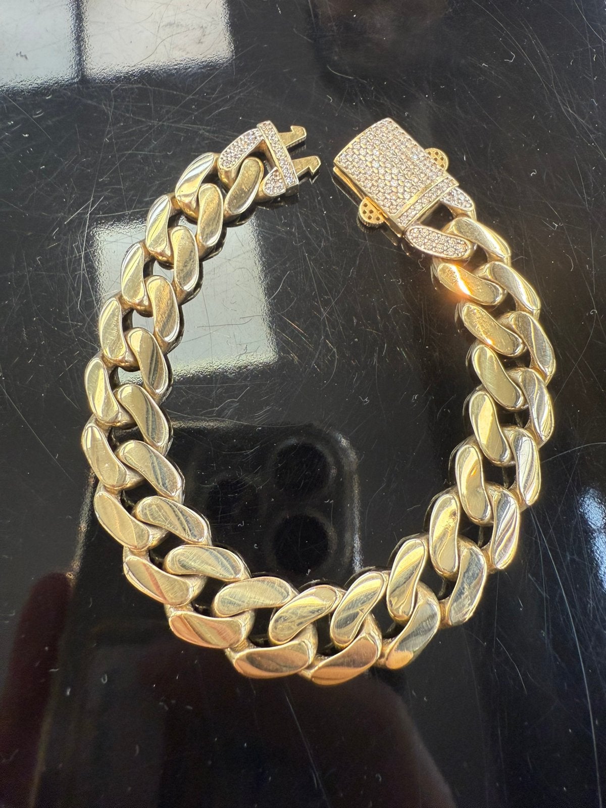 Prachtige 14 karaats gouden cuban armband, Ophalen of Verzenden, Nieuw, Goud, Goud