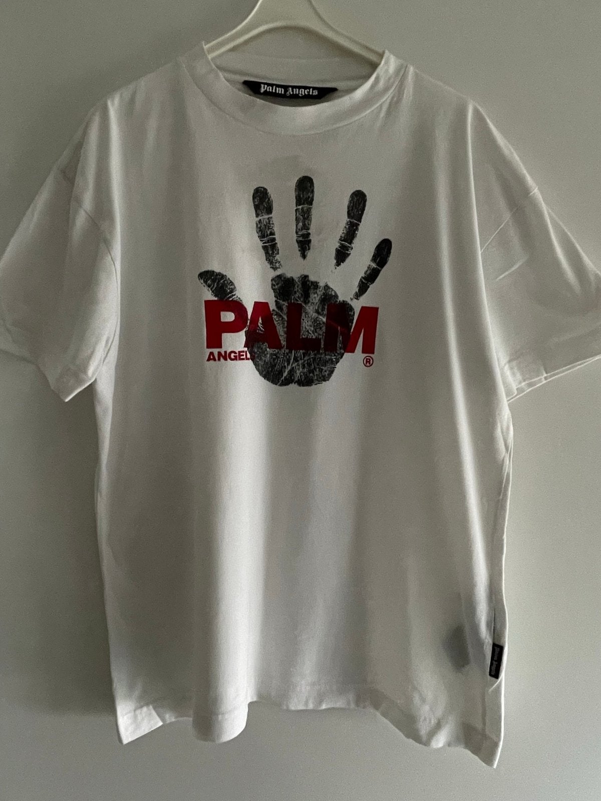 Palm angels shirt met leuke opdruk maat L, Ophalen of Verzenden, Zo goed als nieuw, Maat 52/54 (L), Wit