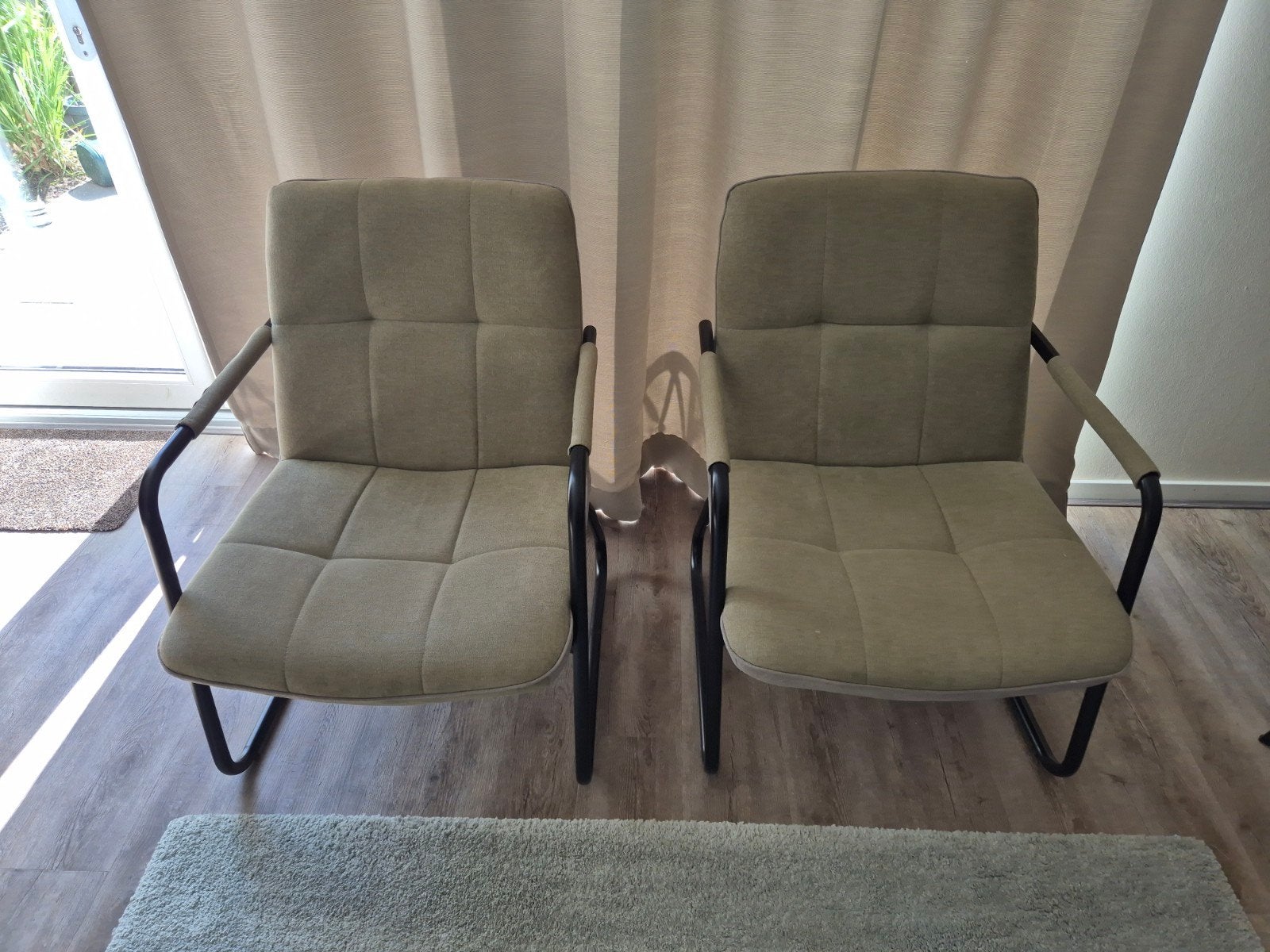 Set van 2 stoelen groene stoelen / fauteuils, Ophalen, Twee, Overige kleuren, Zo goed als nieuw