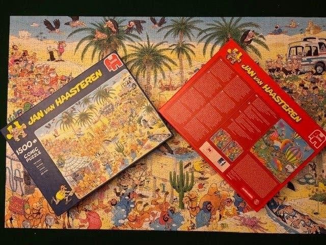 Jan van Haasteren  puzzel - DE OASE - 1500 stuks, Ophalen of Verzenden, 500 t/m 1500 stukjes, Zo goed als nieuw, Legpuzzel