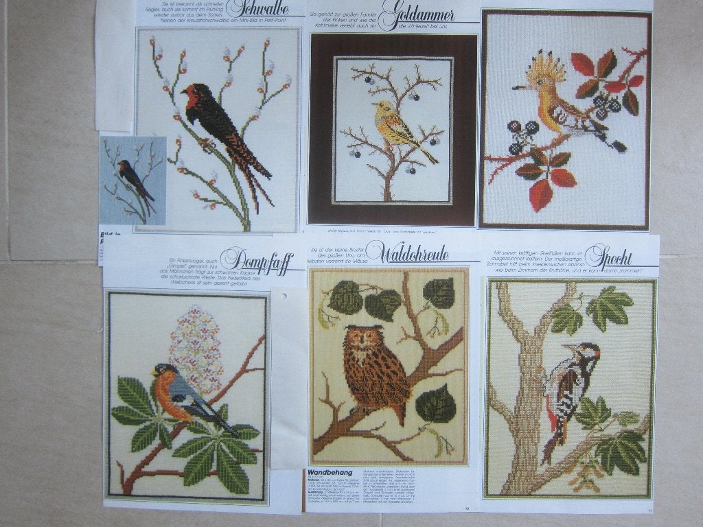borduurpatroon van een varia aan vogels, Ophalen of Verzenden, Zo goed als nieuw, Handborduren, Patroon