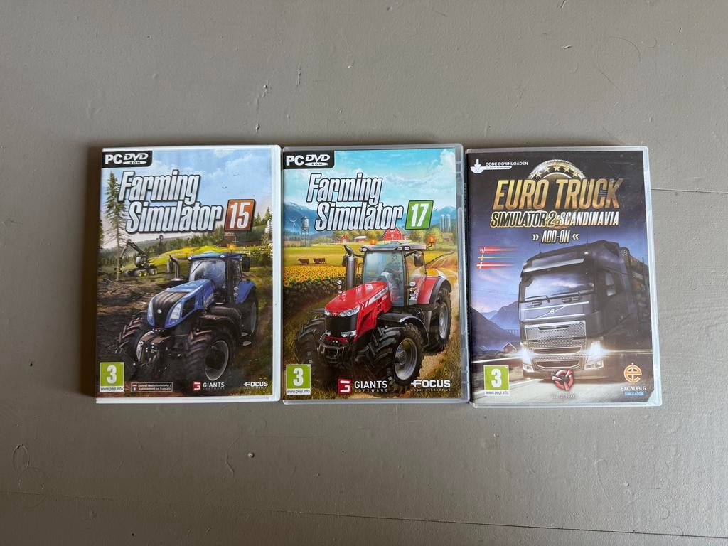 Farming Simulator 15, 17 & Euro Truck Simulator 2, Gebruikt, 1 speler, Ophalen of Verzenden, Vanaf 3 jaar