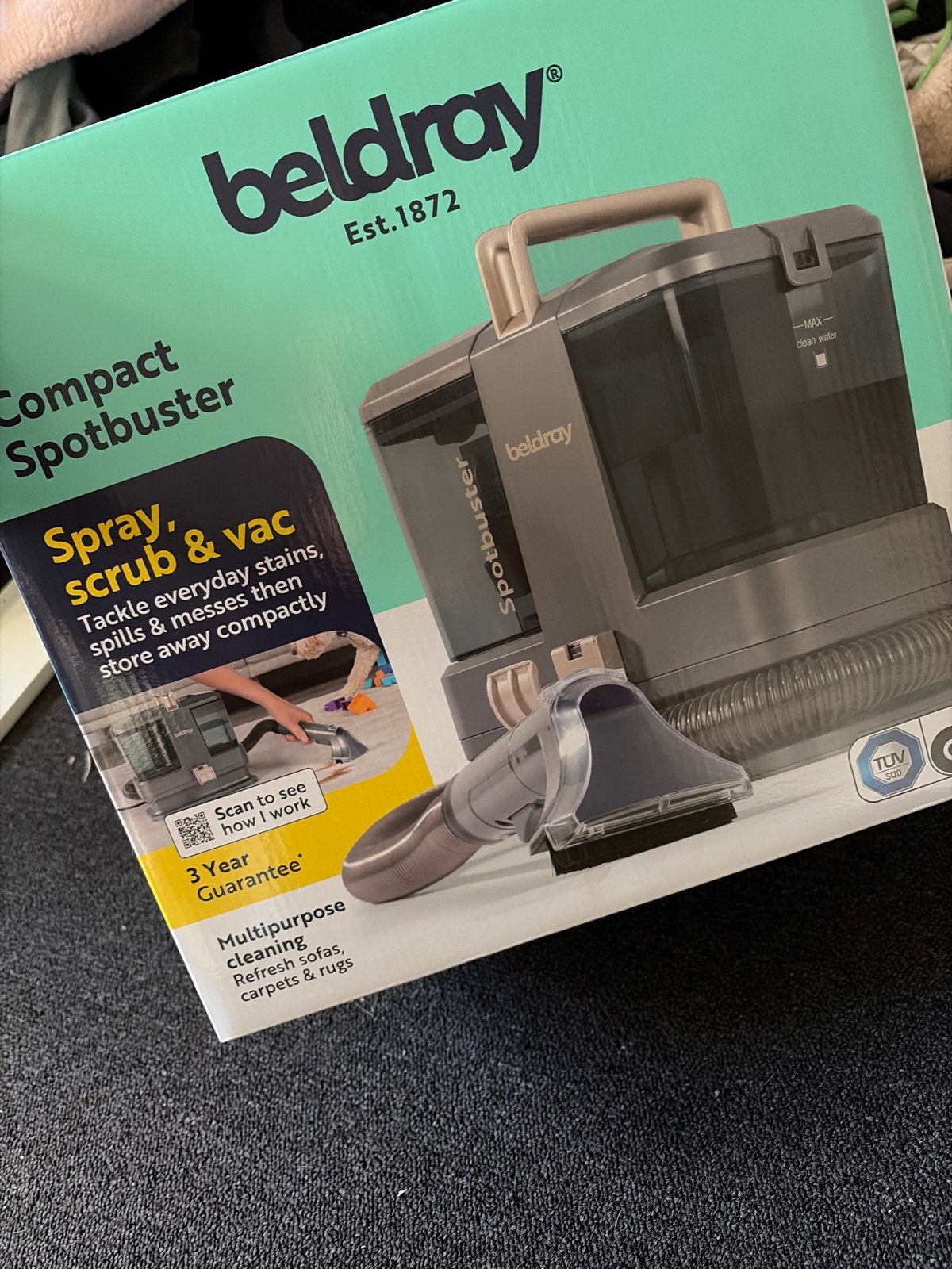 Beldray Compact Spotbuster - Vlekkenreiniger voor banken, ta, Geschikt voor tapijt, Overige merken, Verzenden, Zo goed als nieuw