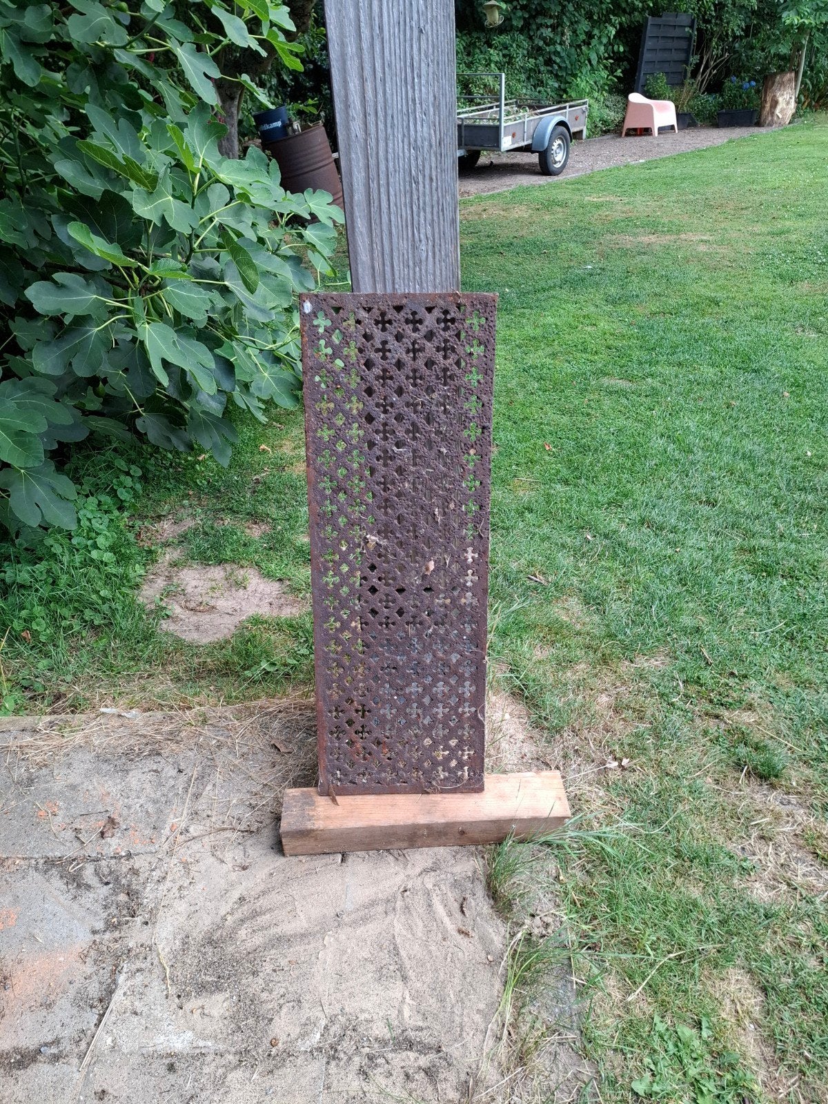 Antiek gietijzeren ventilatierooster 74.5x26 cm, Ophalen