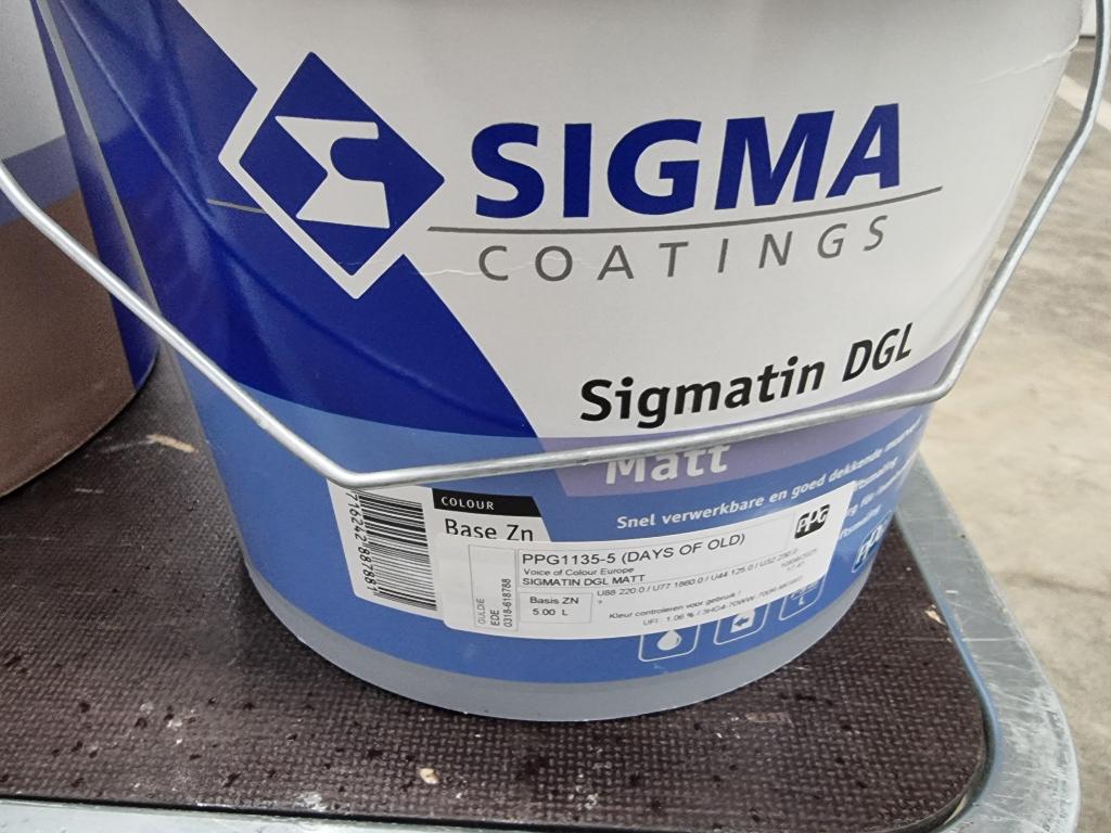 Te koop sigma dgl muurverf, Ophalen, Overige kleuren, 5 tot 10 liter, Nieuw