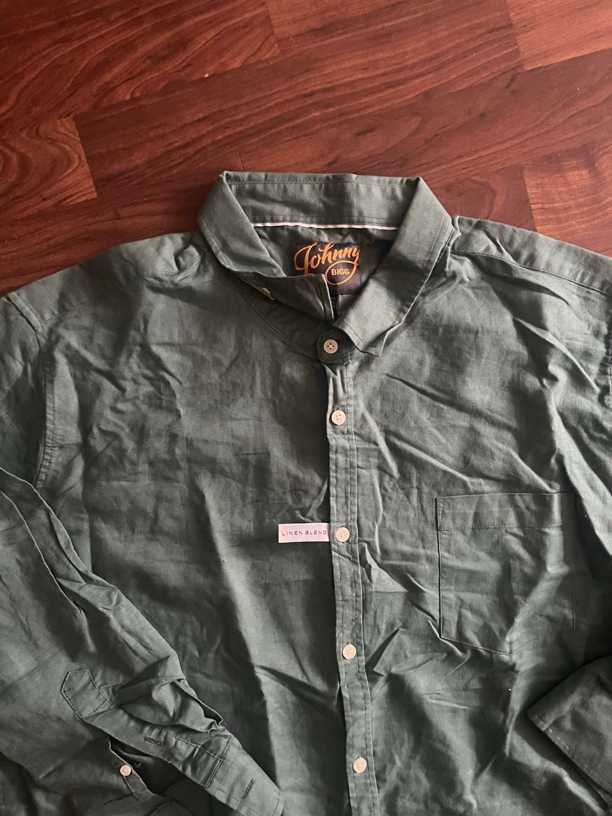 Johnny Bigg  Linnen Blend Overhemd -maat 3XL, Kleding | Heren, Ophalen of Verzenden, Zo goed als nieuw, Groen, Halswijdte 43/44 (XL)