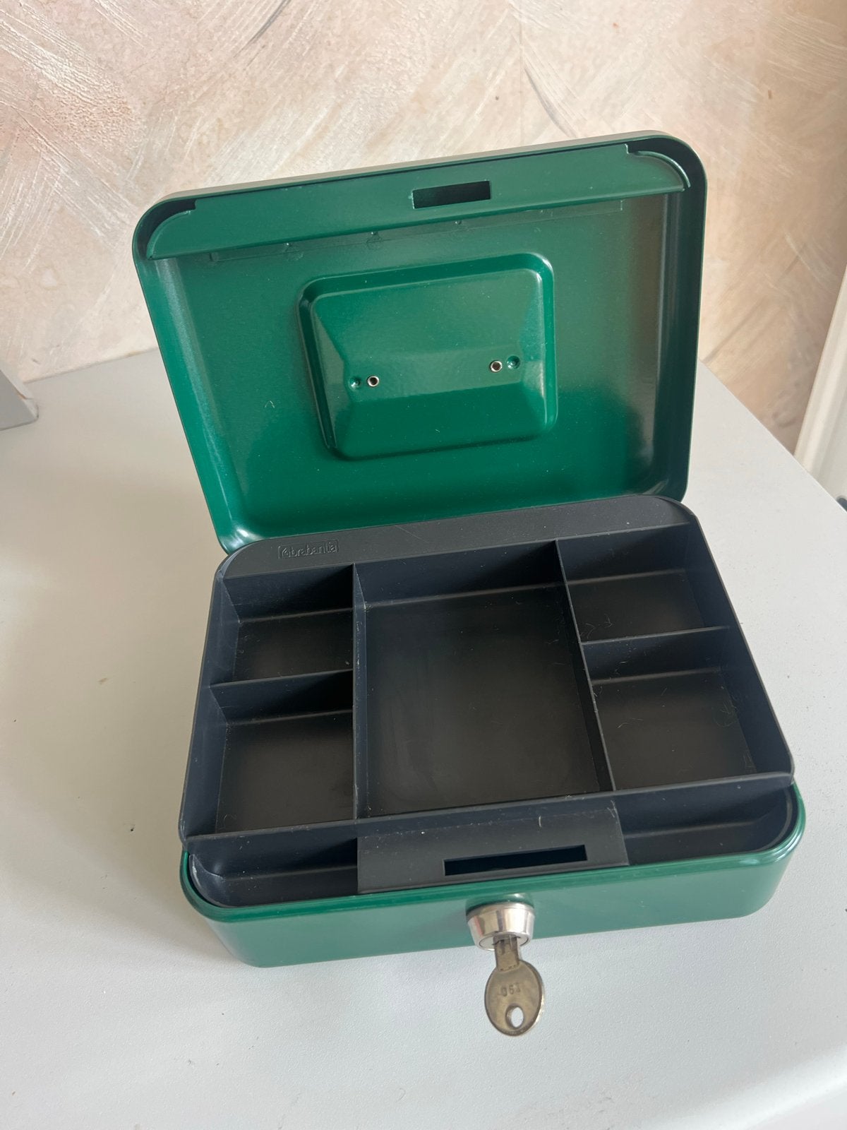 BRABANTIA Groene metalen geldkist met sleutel, Ophalen, Gebruikt