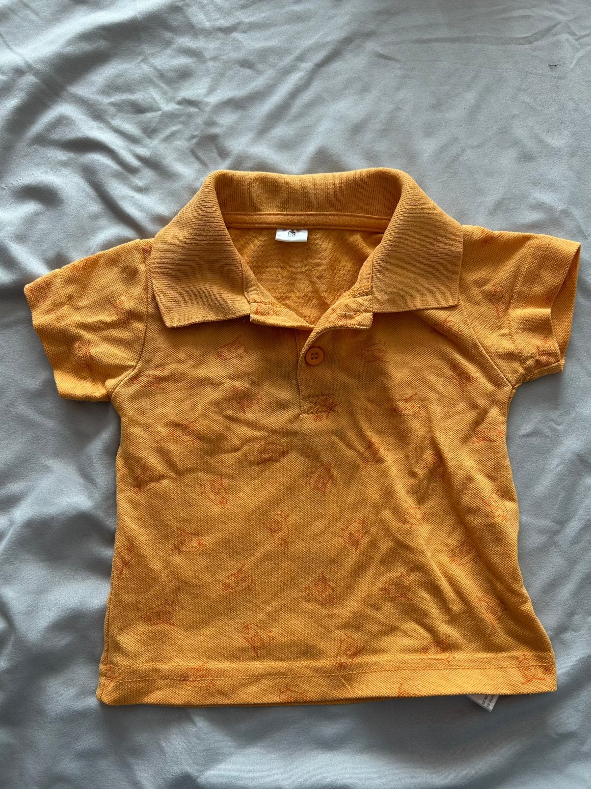 Oranje shirtje maat 68, Kinderen en Baby's, Babykleding | Maat 68, Ophalen of Verzenden, Zo goed als nieuw, Shirtje of Longsleeve