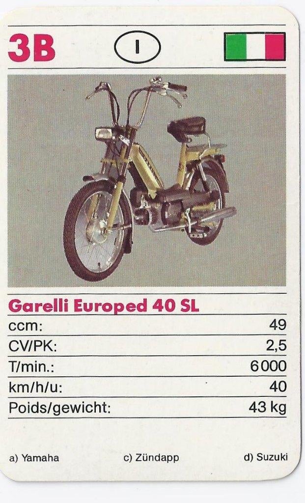 Kw557 bromfiets verzamelplaatje 3b garelli europed 40 sl, Ophalen of Verzenden, Zo goed als nieuw