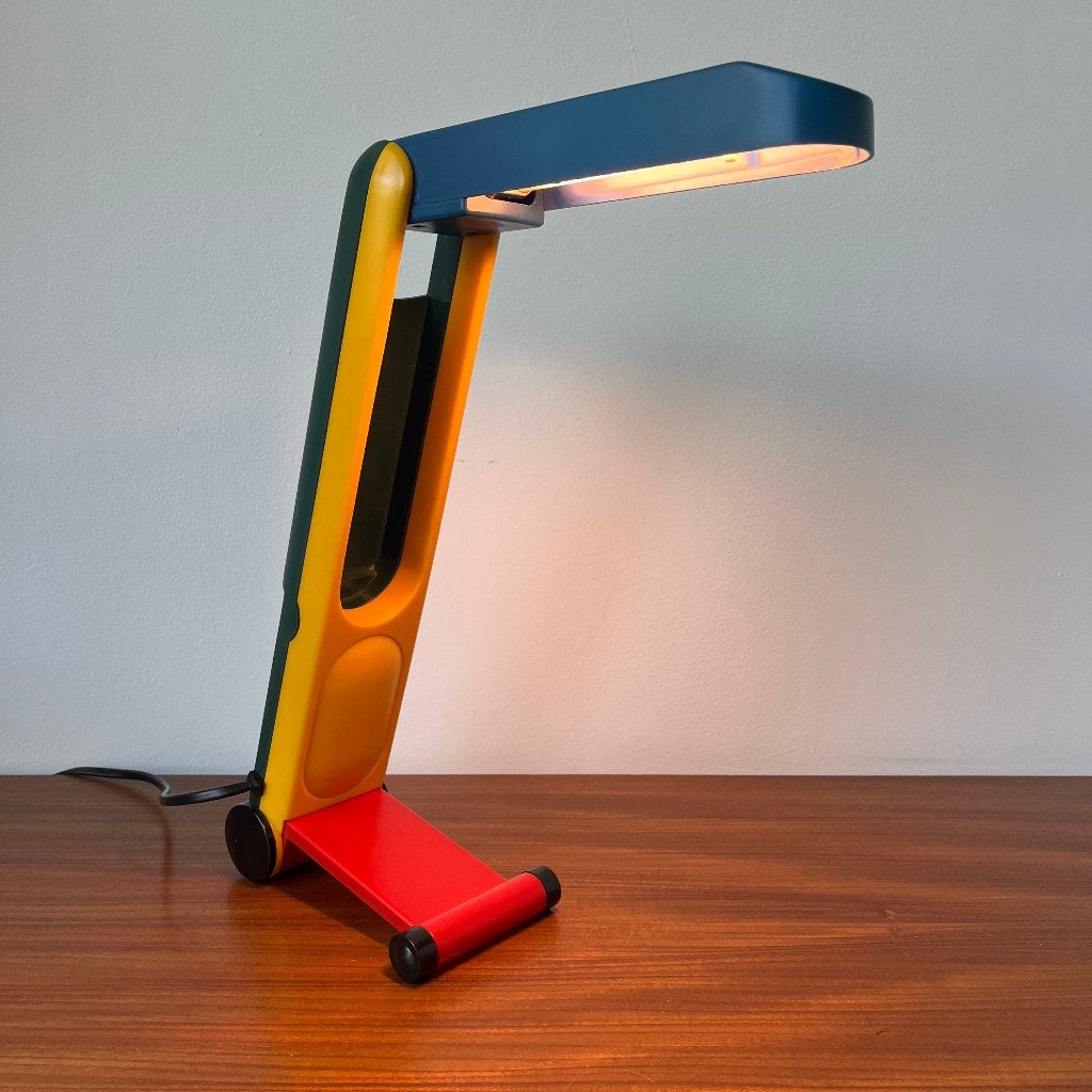 Jaren 80 postmodern pop-art memphis stijl Benetton vouwlamp, 50 cm, Overige materialen, Overige typen, Gebruikt