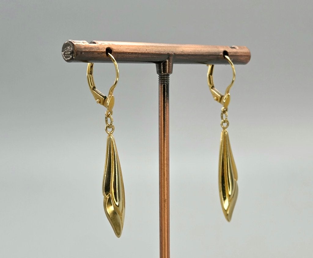 Vintage gouden pegel oorbellen. 2026/486, Sieraden, Tassen en Uiterlijk, Oorbellen, Hangers, ., Ophalen of Verzenden, Zo goed als nieuw