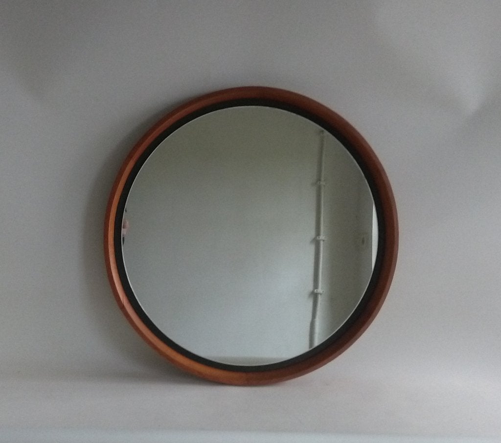 vintage spiegel luxus design teak, Huis en Inrichting, Woonaccessoires | Spiegels, Ophalen, Minder dan 50 cm, Gebruikt, Minder dan 100 cm