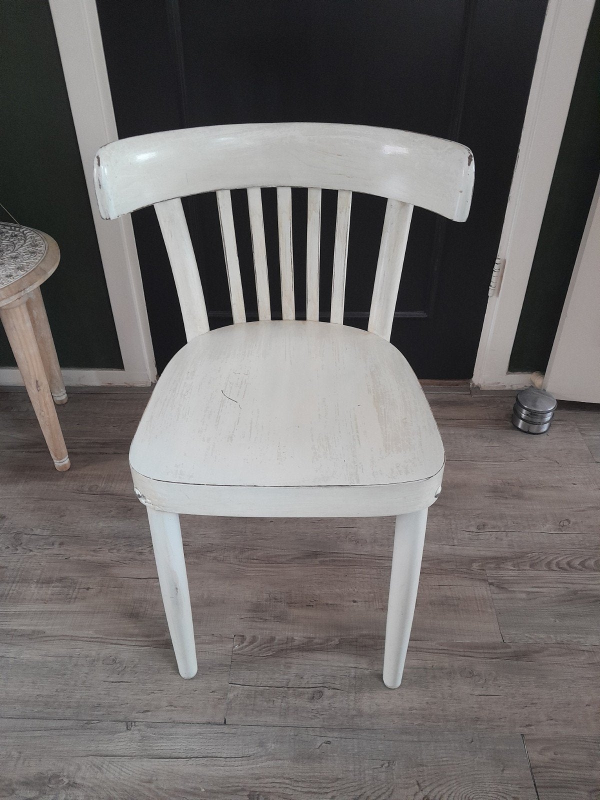 vintage cafe stoel brocante, Ophalen, Gebruikt, Bruin, Eén