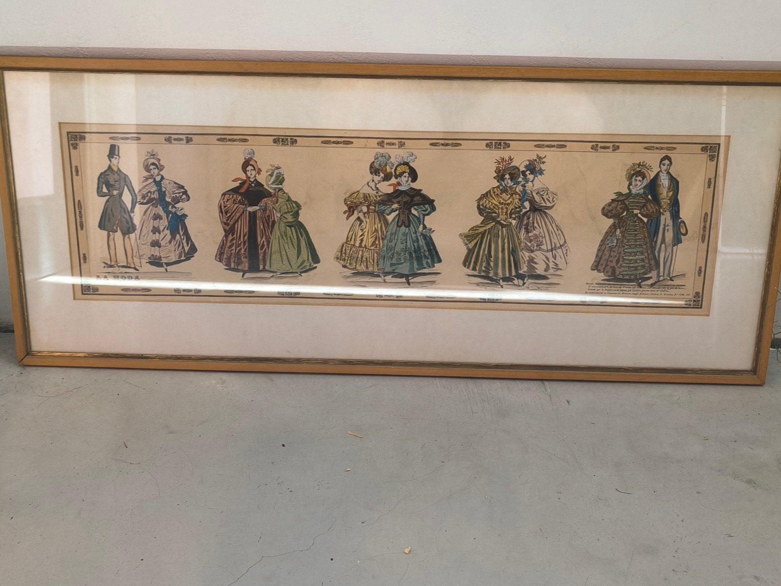 Antieke ingekleurde druk met waterverf uit 1833, Ophalen of Verzenden