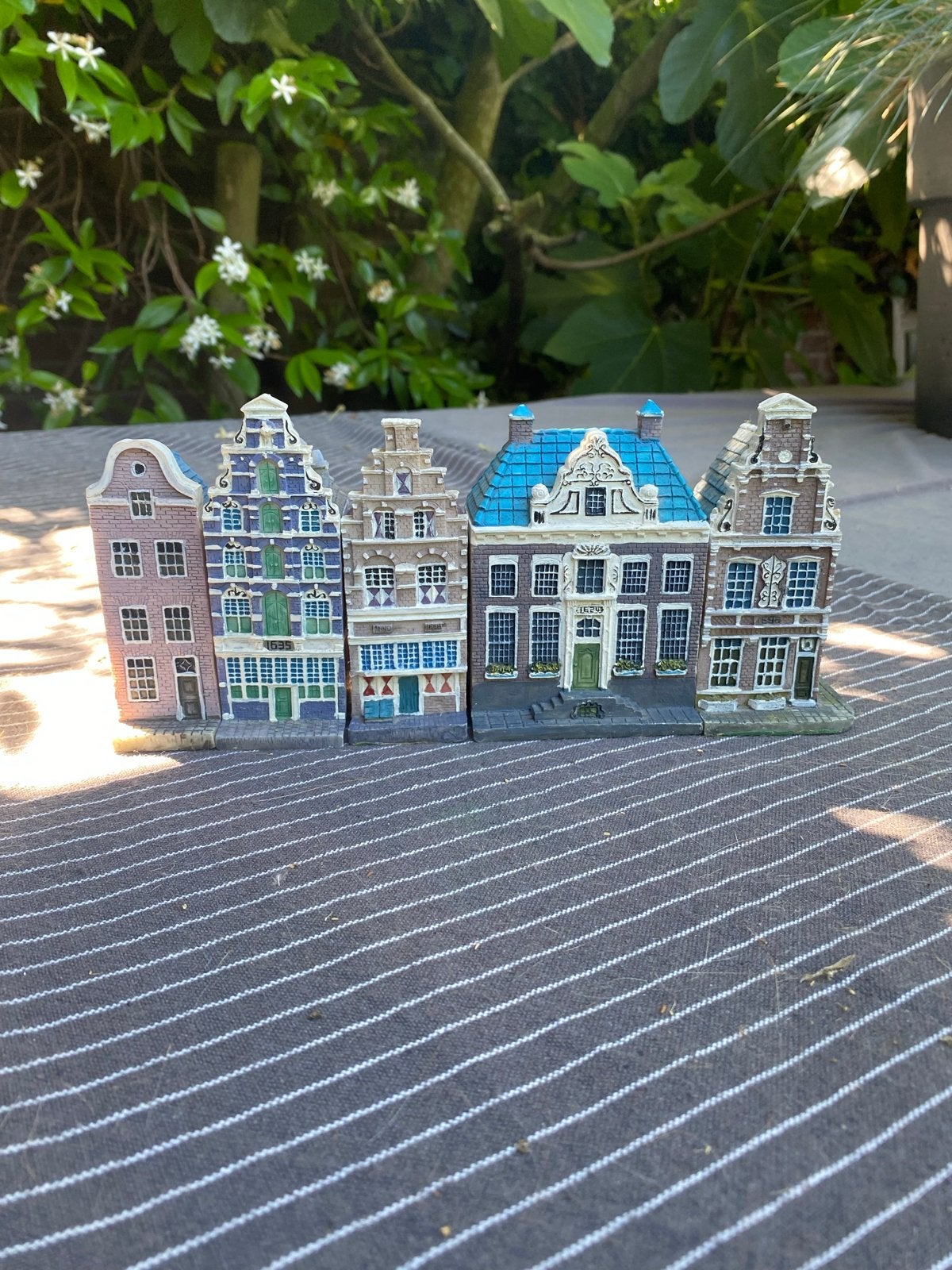 Set van 5 Delfts Blauwe Grachtenpandjes, Ophalen of Verzenden, Zo goed als nieuw