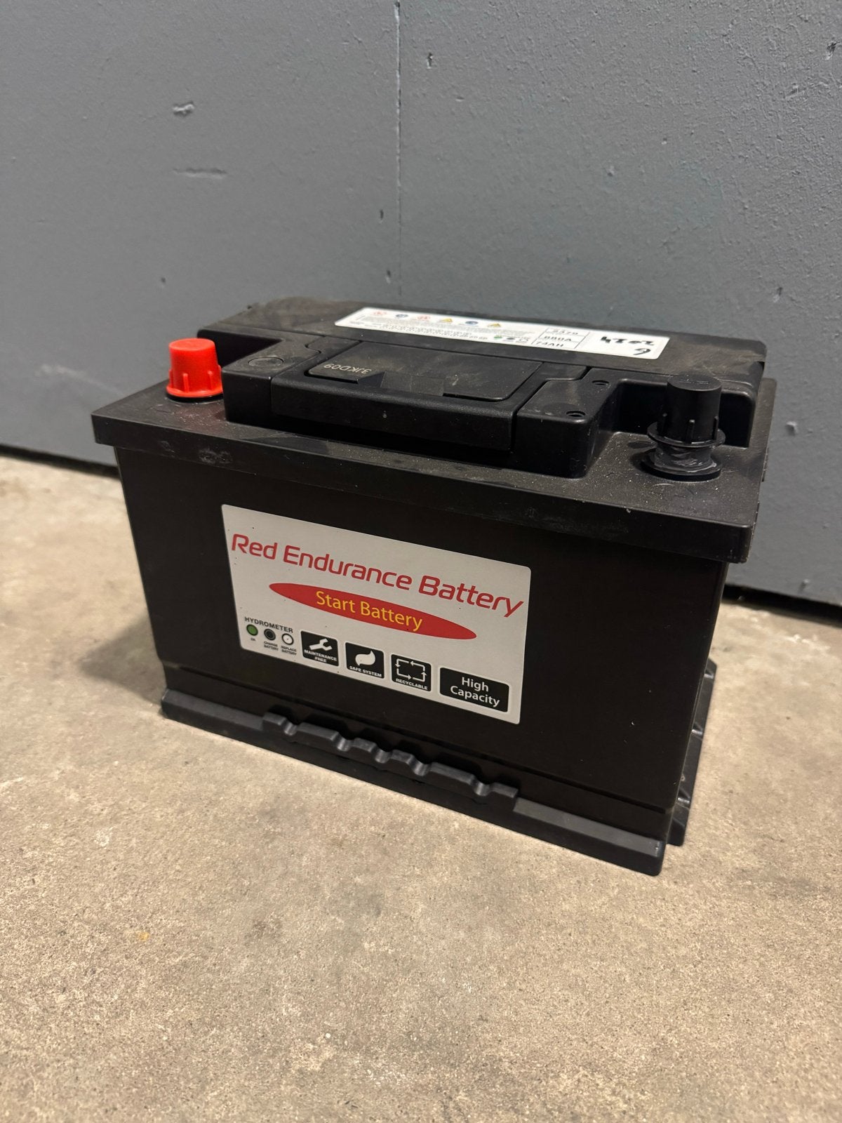 Red Endurance Startaccu 74Ah 680A, Gebruikt