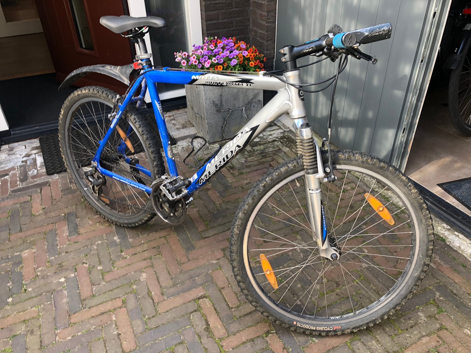 blauw-zilveren Merida Matts Whitewater mountainbike 26 inch, Ophalen, 57 cm of meer, Hardtail, Merida