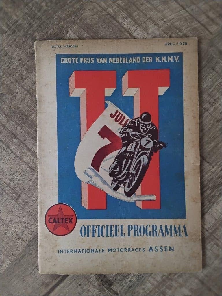 Oud programma tt assen 1951 met lijst, Ophalen of Verzenden, Gebruikt, Motoren