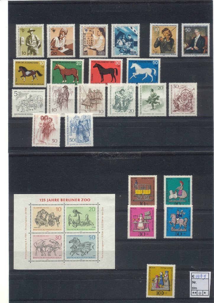 Duitsland Berlijn, Jaargang 1969 compleet postfris., Ophalen of Verzenden, Overige periodes, Postfris