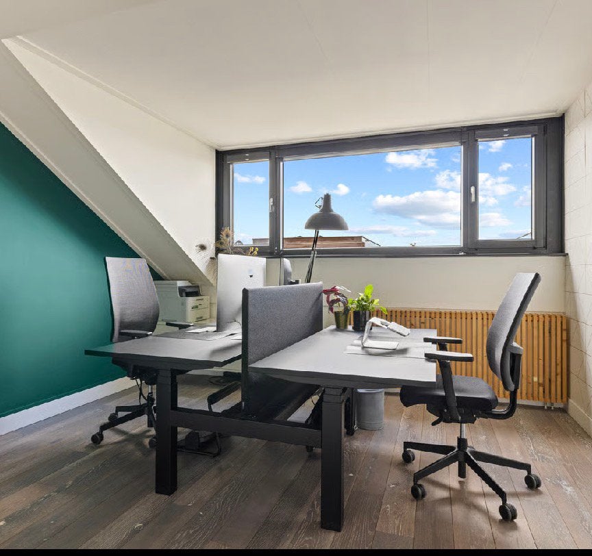 Duo zit-stabureau elektrisch verstelbaar 160x80 matzwart, Werkplek, Ophalen, Gebruikt, Bureau
