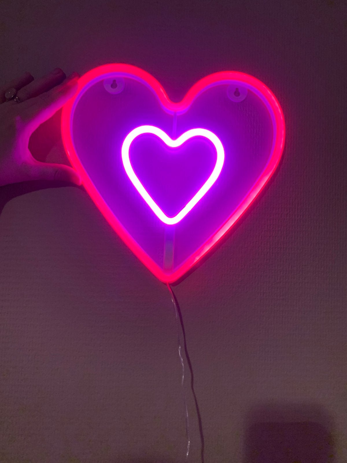 Hartjes LED lamp - Neon hart decoratie, Ophalen of Verzenden, Gebruikt, Kunststof
