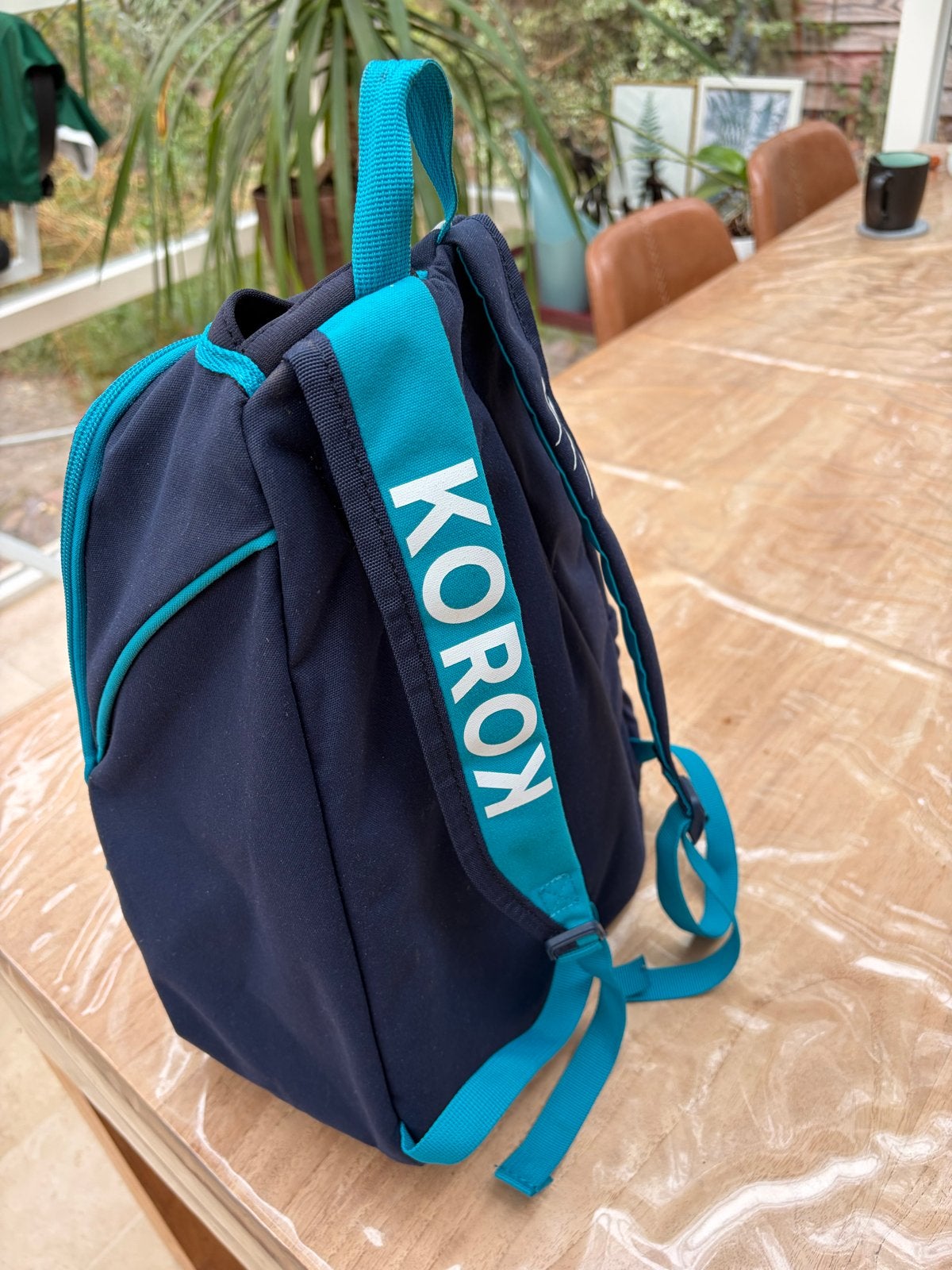 Korox hockey Rugzak - Donkerblauw met turquoise accenten, Sport en Fitness, Hockey, Ophalen of Verzenden, Zo goed als nieuw, Tas