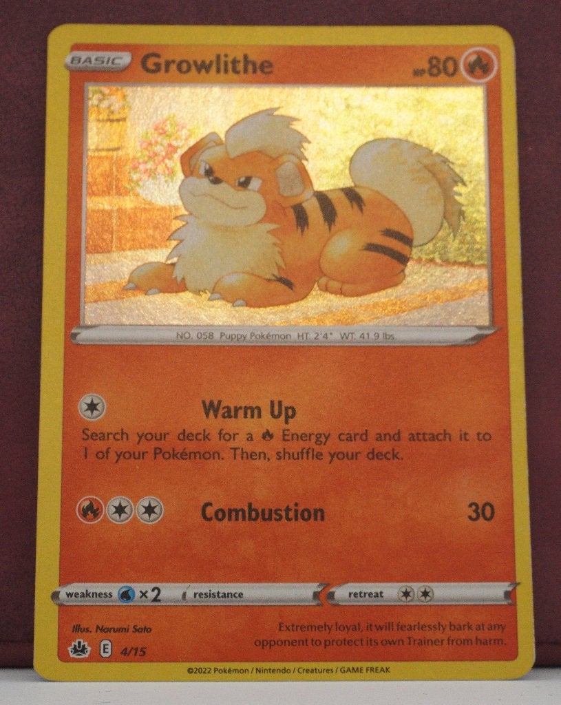 Growlithe Holo 4-15 McDonald's Match Battle 2022 Pokémon, Ophalen of Verzenden, Nieuw, Losse kaart