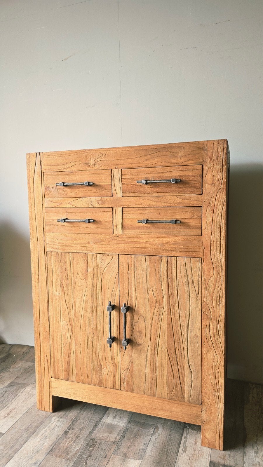 Mooie Teak Houten Meidenkast/Wandkast Nieuw Direct Leverbaar, Teakhout, Nieuw, Ophalen of Verzenden, 25 tot 50 cm