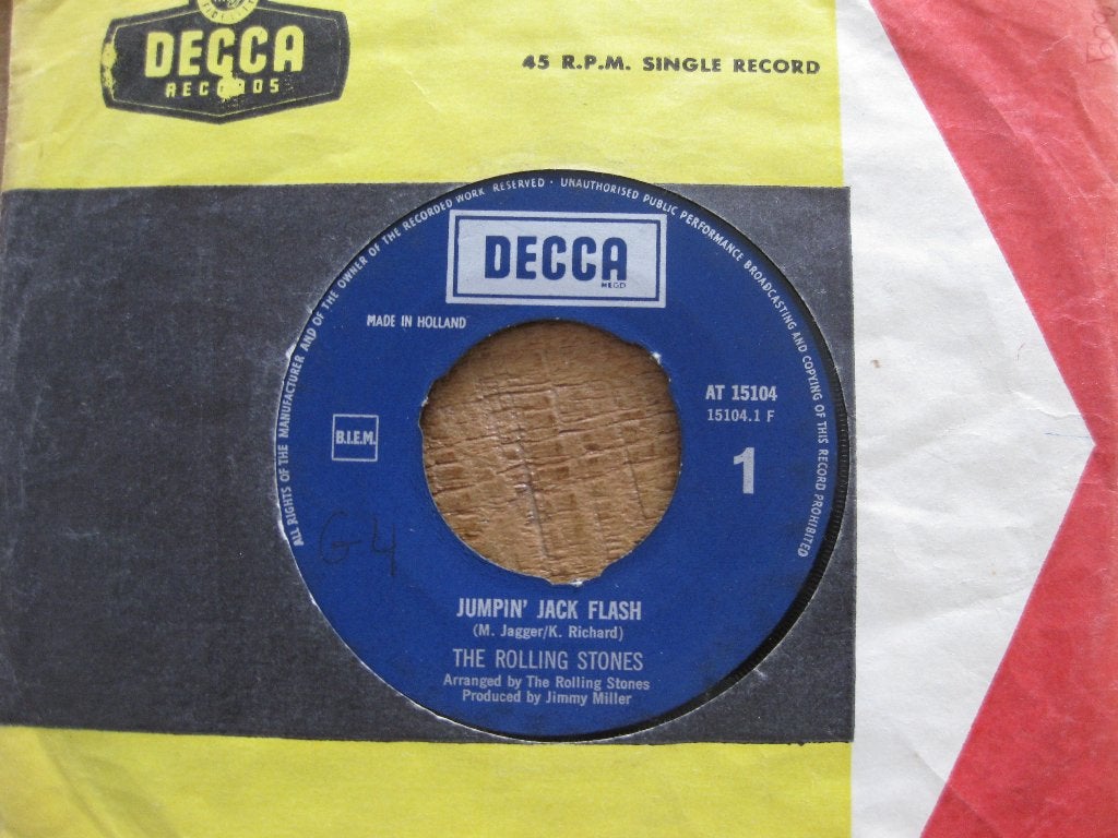 Vinyl single The Rolling Stones   "Jumpin' jack flash", Ophalen of Verzenden, Gebruikt, Pop