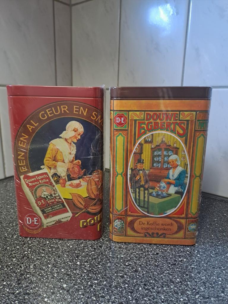 2 Douwe Egberts koffieblikken, Verzamelen, Blikken, Ophalen of Verzenden, Nieuw, Koffie, Douwe Egberts