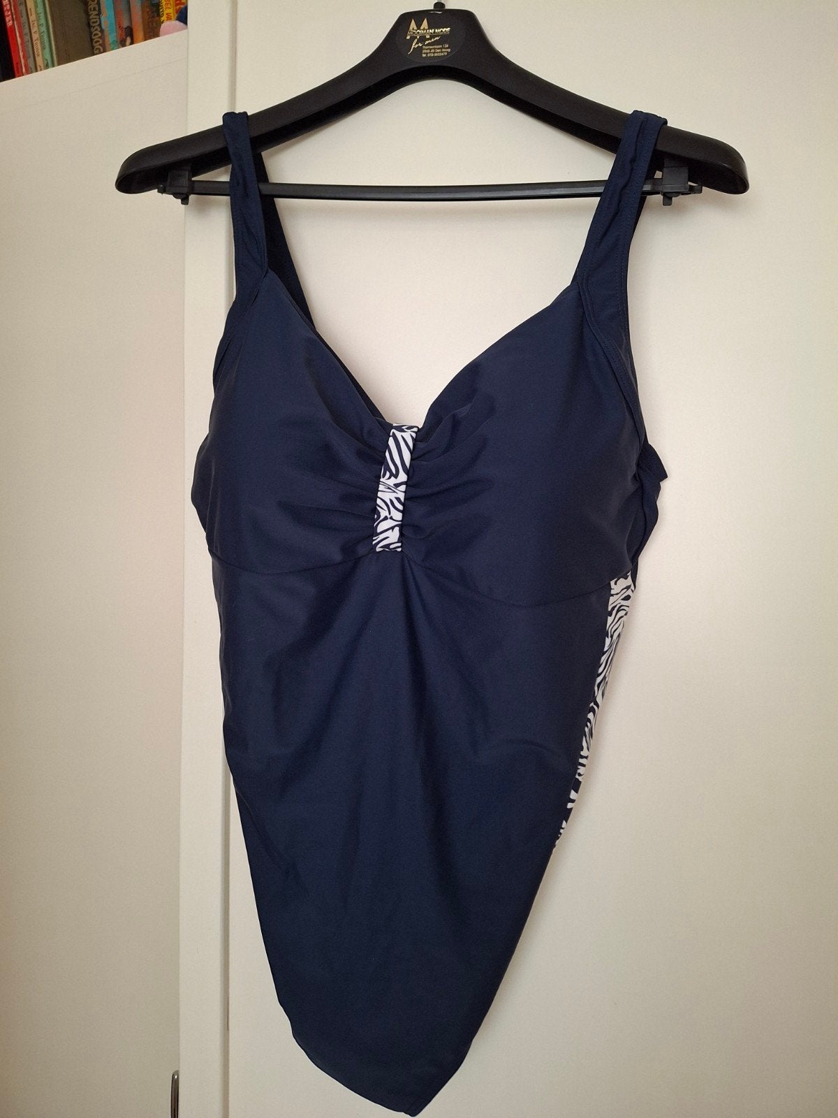 Stijlvol Badpak met Cup C - Donkerblauw met print, Ophalen of Verzenden, Gedragen, Blauw, Badpak