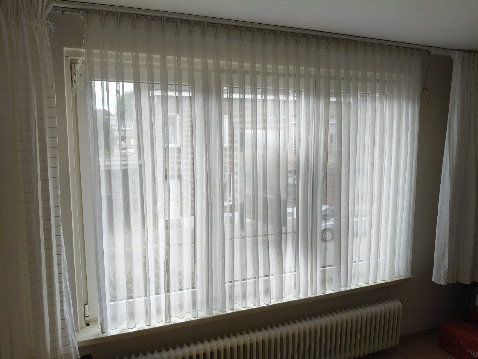 Witte vitrage gordijnen, lichtdoorlatend, Huis en Inrichting, Stoffering | Gordijnen en Lamellen, Gebruikt, Overige merken, Wit