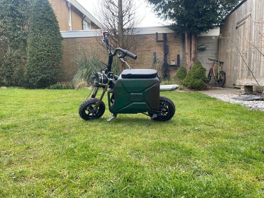 Minibike Pocketbike zelfbouw Jerrycan, Fietsen en Brommers, Minibikes, Midibikes en Pitbikes, Ophalen, Gebruikt, Overige typen
