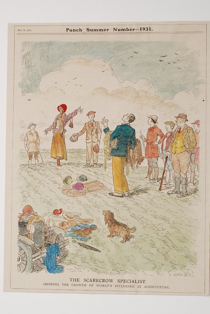 De vogelverschrikker - Antieke jaren 30 illustratie, Verzenden, Voor 1940, Gebruikt