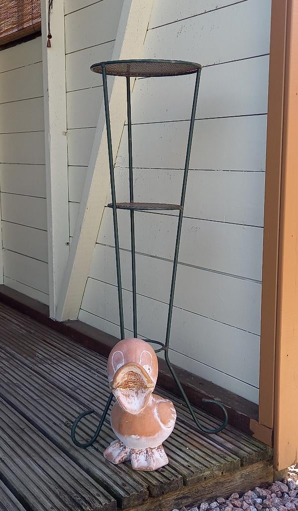Tuinaccessoires: Plantenstandaard en aardewerk eend, Ophalen, Gebruikt, Overige materialen