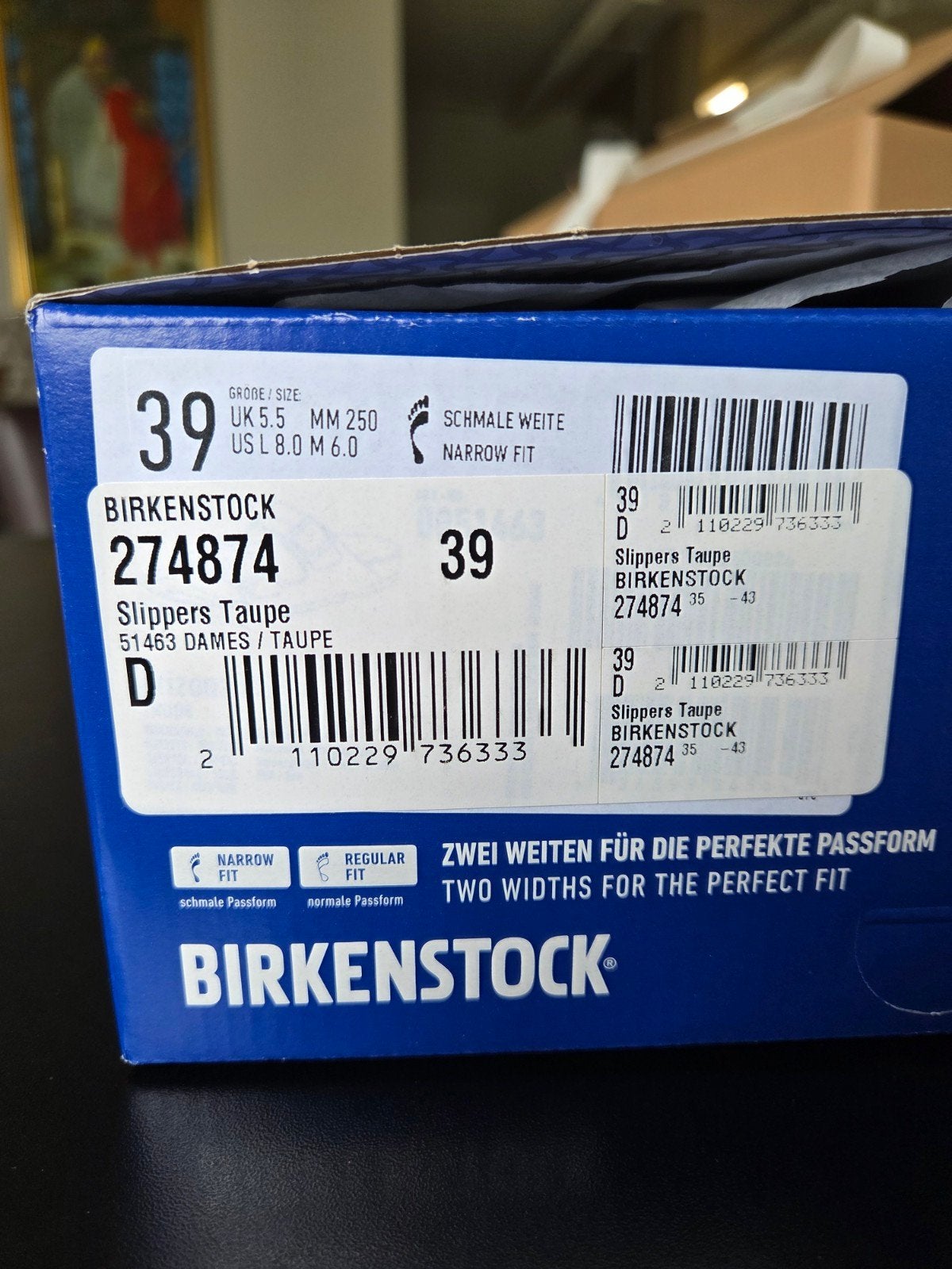 Birkenstock Slippers Taupe Maat 39 - Nieuw in doos, Slippers, Beige, Nieuw, Ophalen of Verzenden