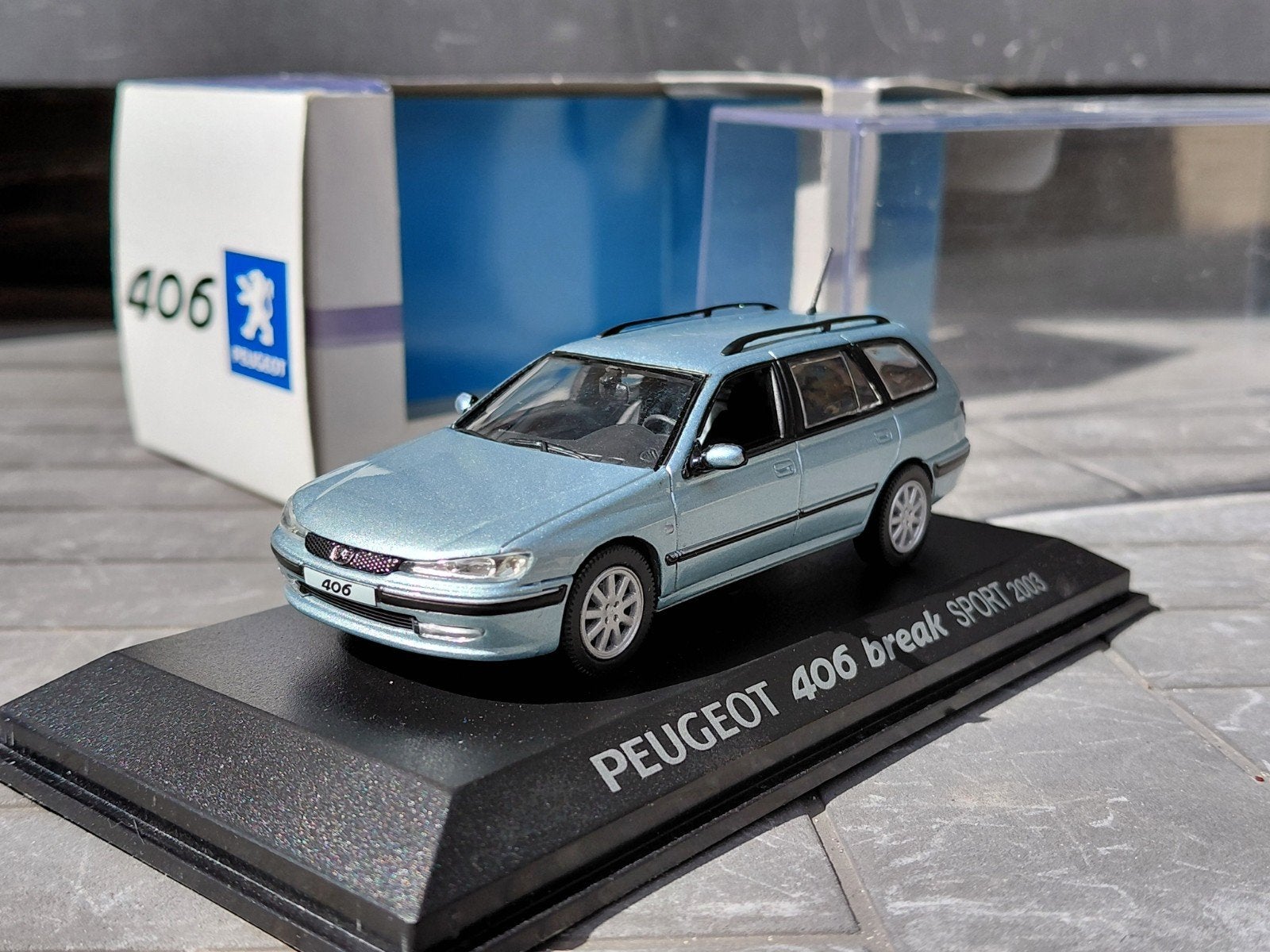 Peugeot 406 Break ph2 Sport 2003 Gris Iceland 1/43 Norev, Ophalen of Verzenden, Zo goed als nieuw, Auto, Norev