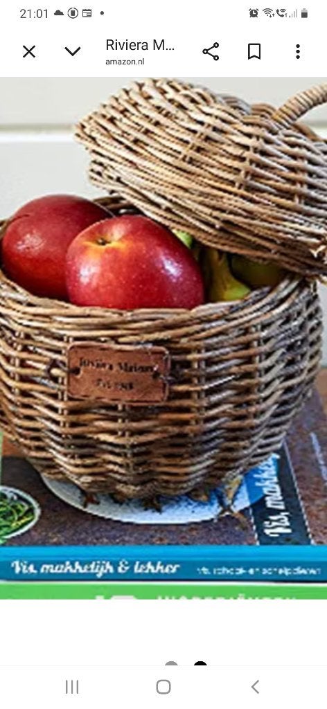 RIVIERA MAISON RATTAN APPEL, Mand, Rond, Zo goed als nieuw, Riet