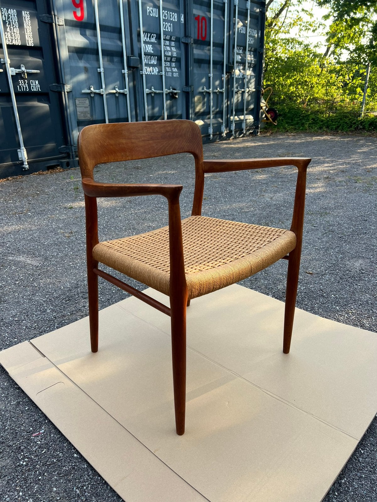 Niels otto moller stoel model 56 armchair, Ophalen, Bruin, Zo goed als nieuw, Eén