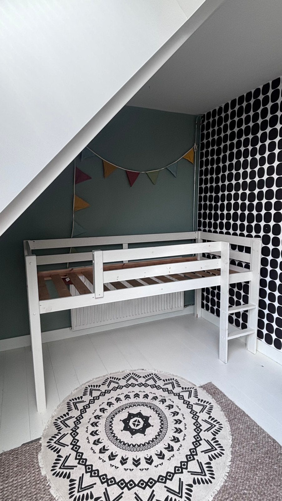 Hoogslaper, Ophalen, Eenpersoons, Zo goed als nieuw, 90 cm