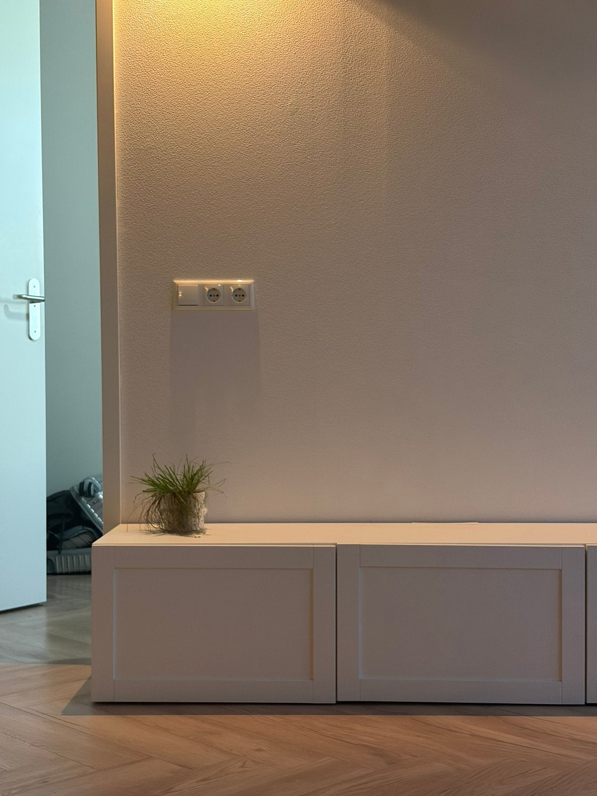 Ikea Besta TV meubel 120breed wit Hanviken, Ophalen, 150 tot 200 cm, Zo goed als nieuw, Minder dan 100 cm