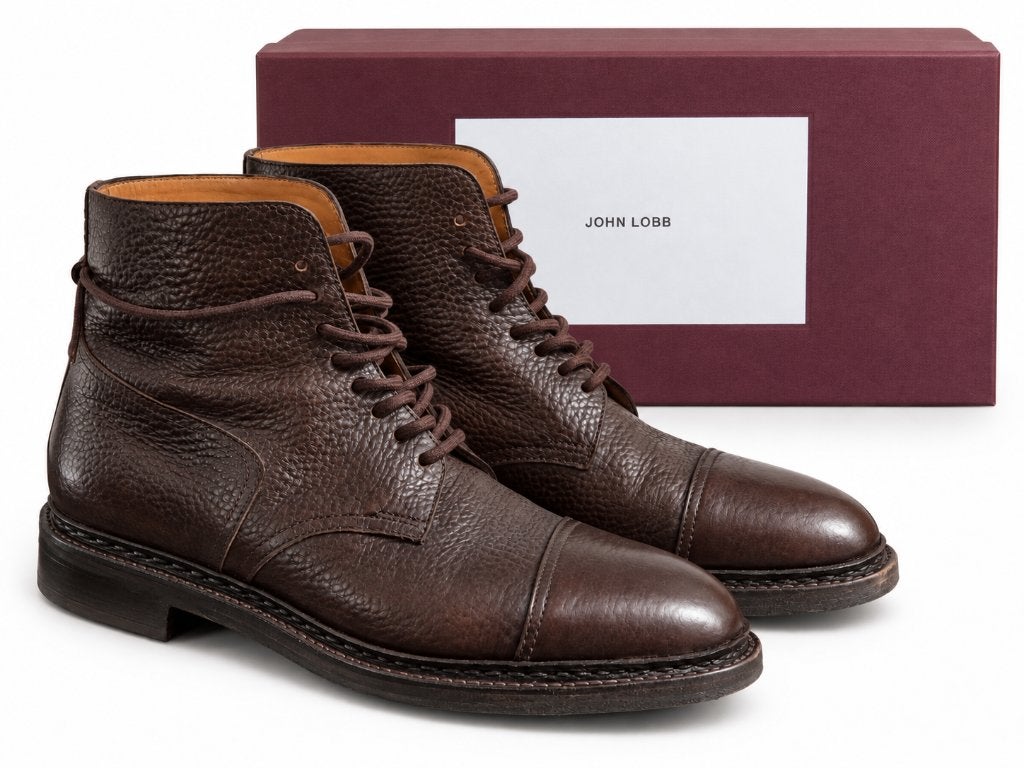 FINAL SALE! JOHN LOBB Boots Skye brown grain calf / 41.5 =7., Kleding | Heren, Bruin, Boots, Ophalen of Verzenden, Zo goed als nieuw