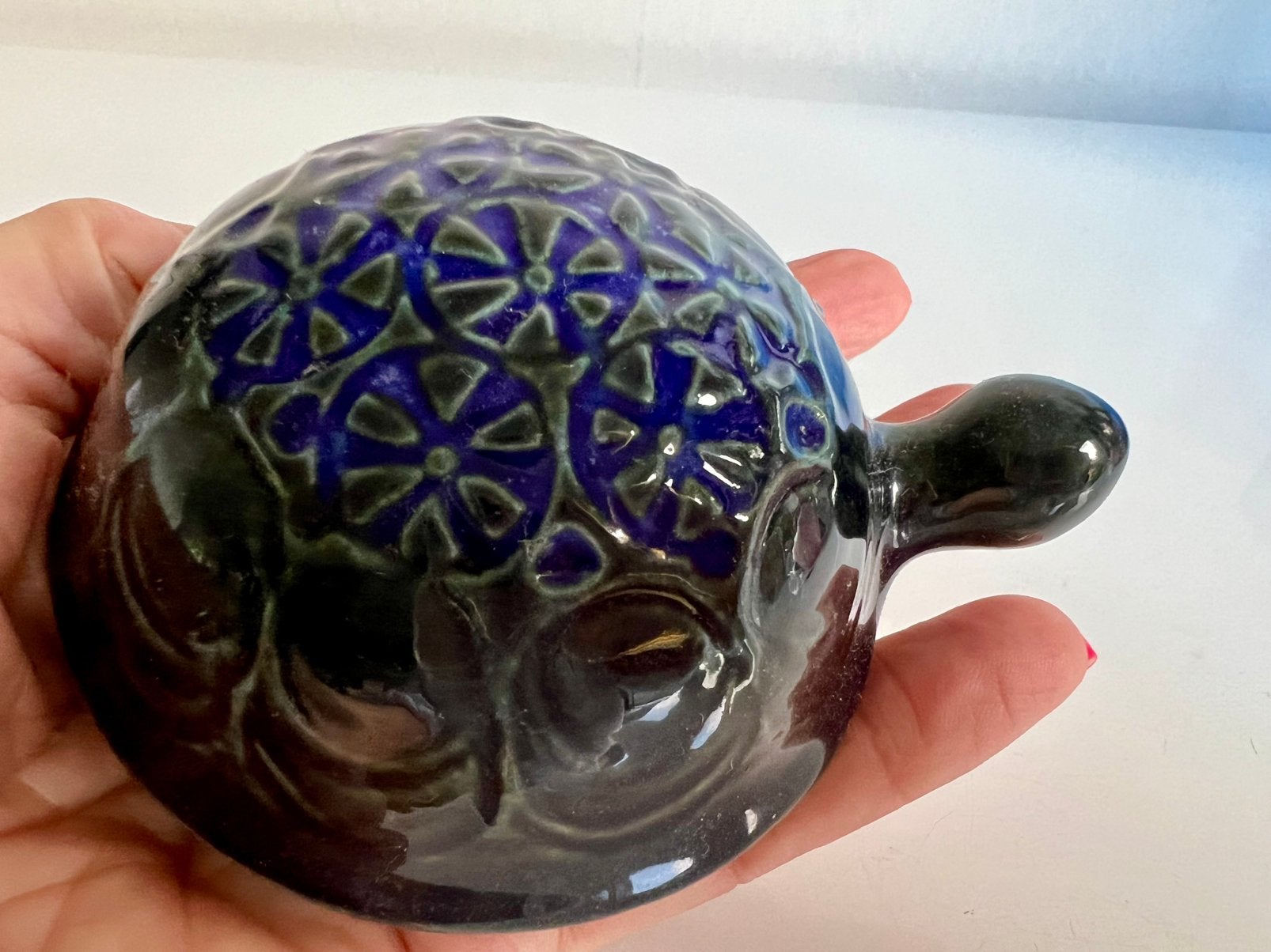 Vintage Lisa Larson Gustavsberg Schildpad Turtle Zeegroen, Ophalen of Verzenden, Beeld, Steen/keramiek