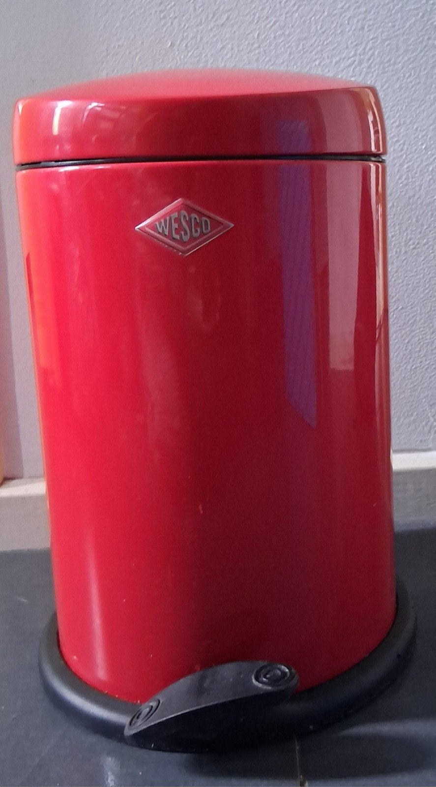 mooie rode Wesco retro pedaalemmer (baseboy/model 116), Ophalen of Verzenden, Gebruikt