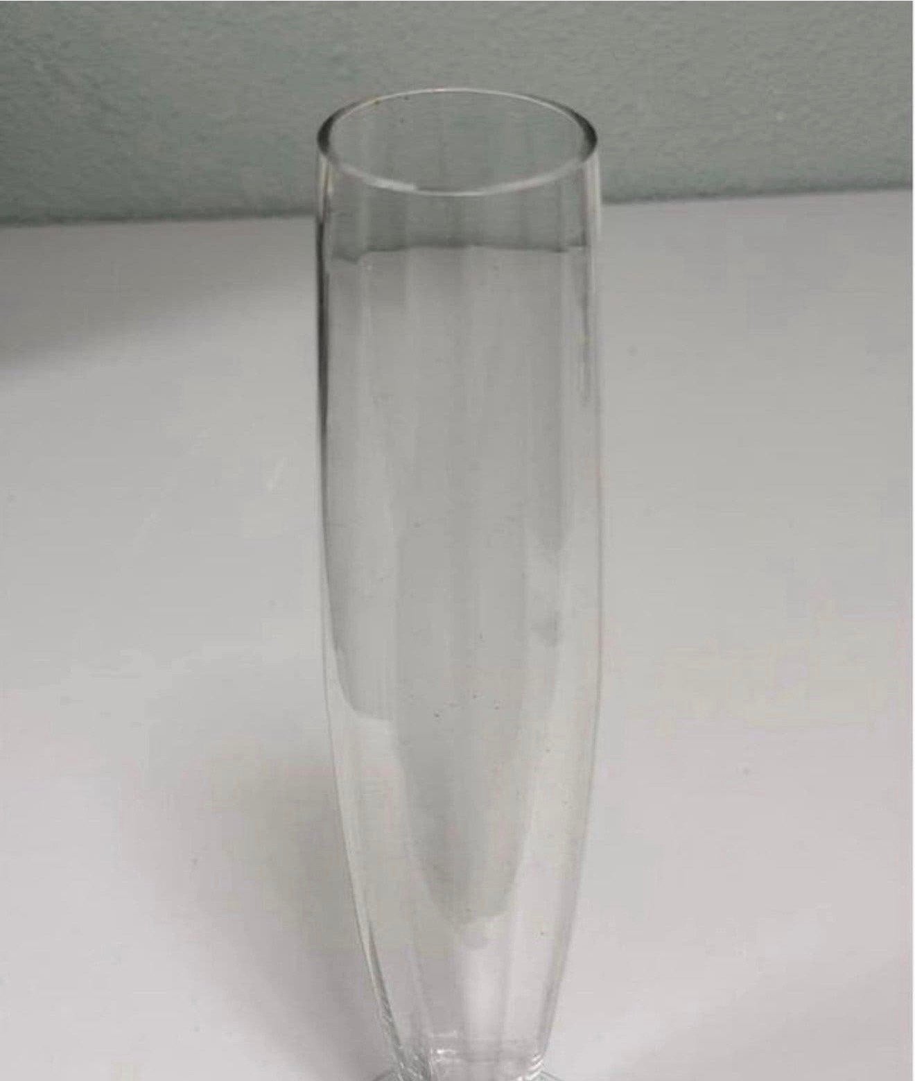 Vintage glazen vaas 30 cm hoog – helder glas bloemenvaas, Ophalen of Verzenden