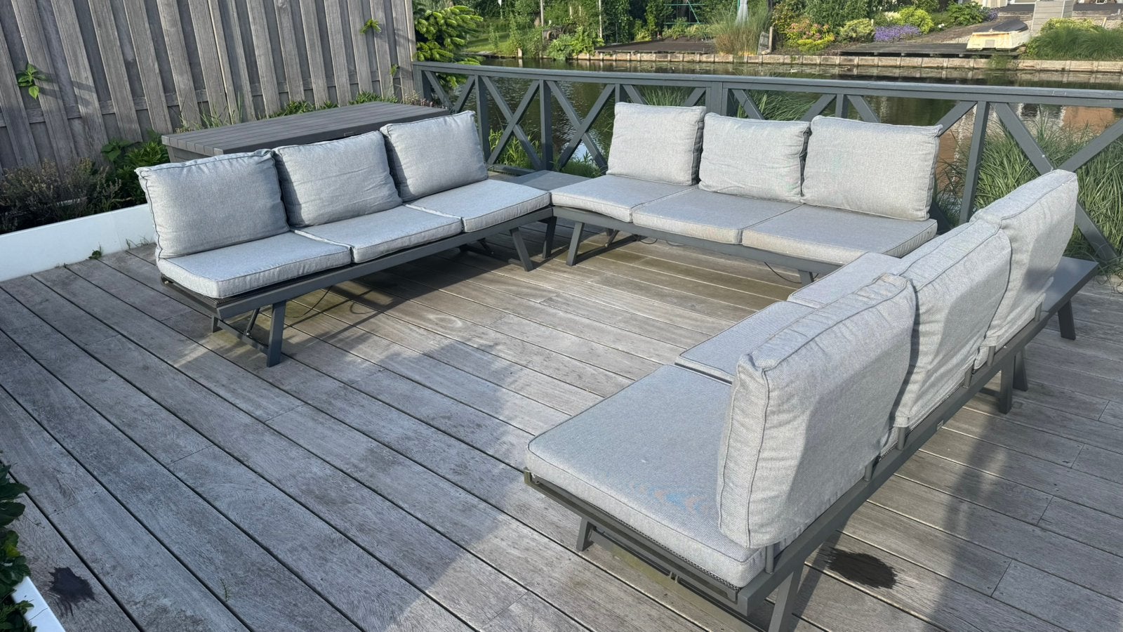 Loungeset XXL (9 personen), Ophalen, Gebruikt, Aluminium, Loungeset