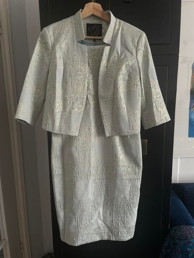 STEPS jurk 42 en jasje nieuw mintkleur met goud, Ophalen of Verzenden, Nieuw, Maat 42/44 (L), Groen